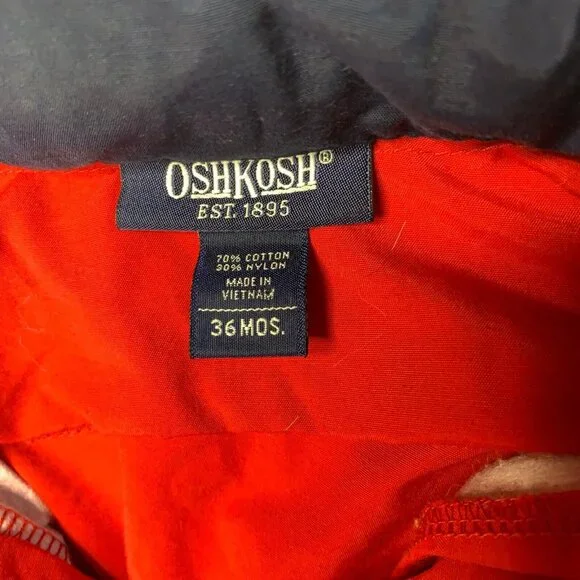 Oshkosh Boys Hooded Top Jacket Size 36 Months Half Zip Red Blue - Picture 7 of 7